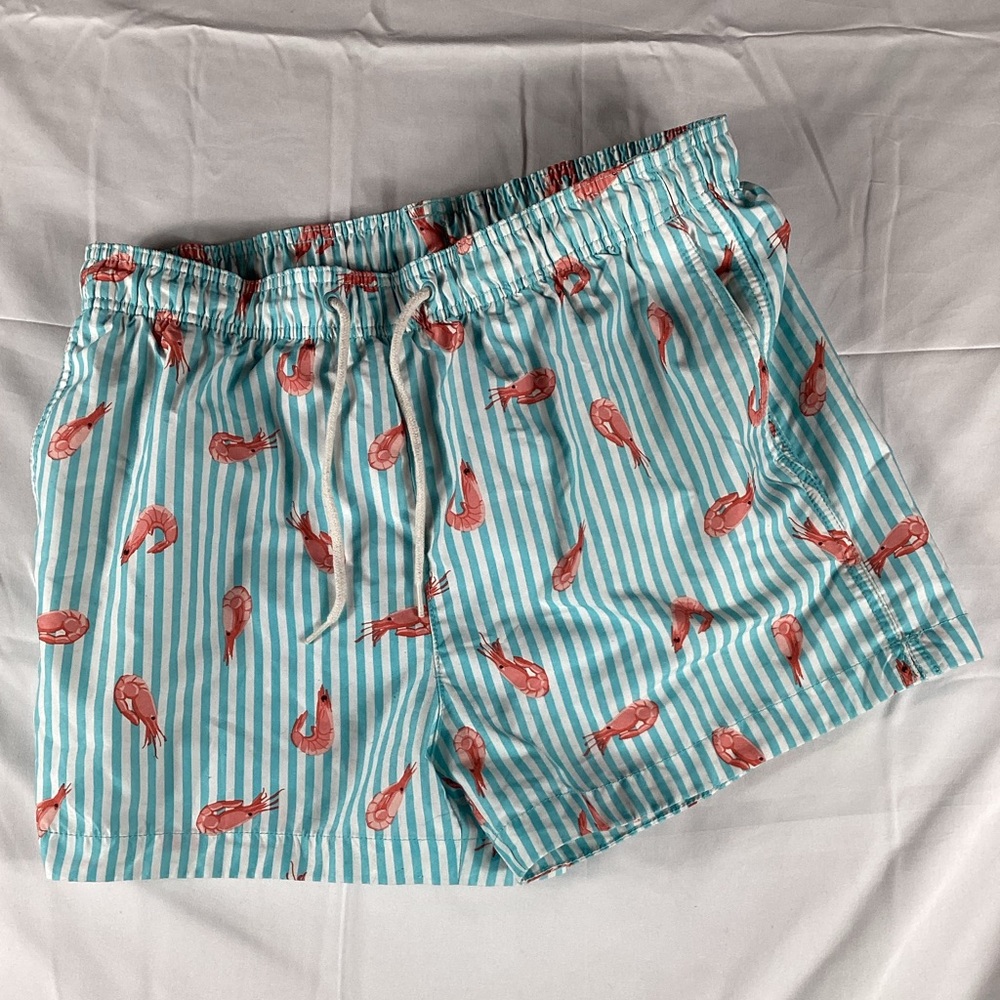H&M | Aqua and White Shrimp Print Shorts